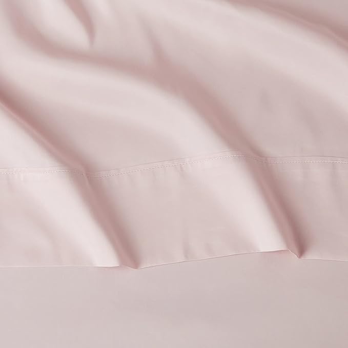 Amazon Basics Lightweight Breathable Wrinkle Resistant Brushed Microfiber 3 Piece Bed Sheet Set with 14-Inch Deep Pockets,Twin,Blush Pink,Solid,(Pack of 4)
