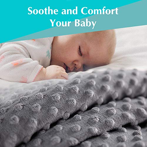 American Baby Company Heavenly Soft Chenille Blanket Set, Receiving Blanket (30" x 40") & Security Blanket (14" x 14"), Warm and Cozy, Gray, for Boys and Girls