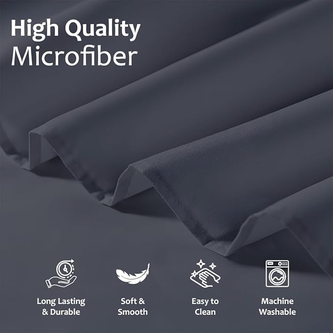 Shreem Linen Ruffled Bed Skirt with Split Corners, Gathered Style, 100% Microfiber, 28-Inch Drop, Dust Ruffle Bedskirt with Platform, Cal-King, Dark Grey