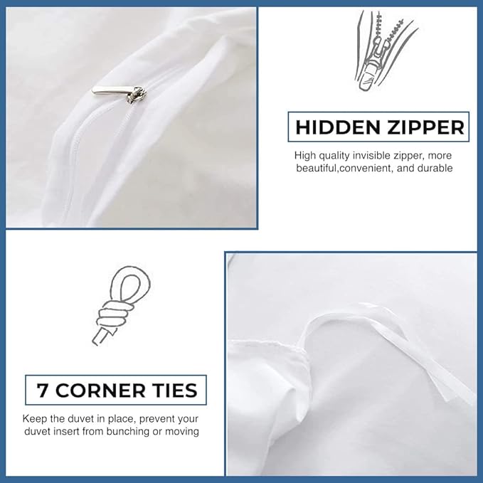 Queen Duvet Cover 1000 Thread Count 100% Egyptian Cotton Long Staple Quilt 1 Duvet Cover 2 Pillow Shams Solid Pattern Silky Soft, Breathable Cover Set 3 Piece Set for Comforter(Silver Grey)