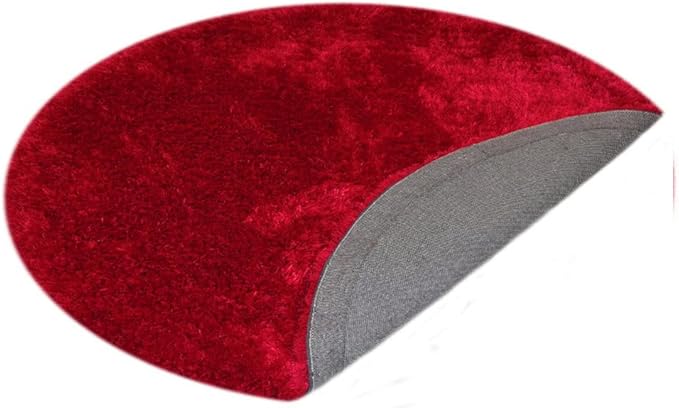 Hand Tufted SHAG Polyester ECO-Friendly Area Rugs - 8'x8', Round, Dark Pink, Solid Plain Design, High Pile Thick Handmade Anti Skid Area Rugs for Living Room, Bed Room K00111