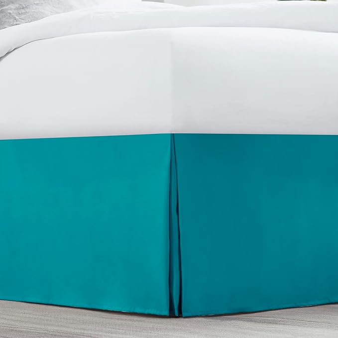 Nestl Teal Bed Skirt Queen Size - Queen Bed Skirt 14 Inch Drop - Brushed Microfiber Bed Skirts - Hotel Quality Pleated Bed Skirt - Shrinkage & Fade Resistant