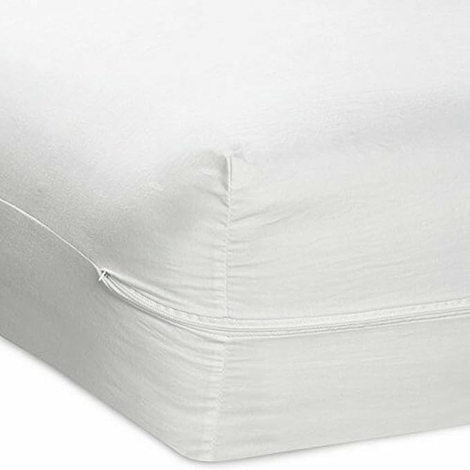 King Size Vinyl Mattress Protector Zippered Encasement Cover 100% Waterproof Prevent Stains and Spills (King)