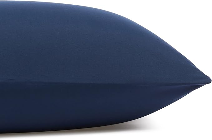 Amazon Basics Lightweight Super Soft Easy Care Breathable Microfiber 4-Piece Bed Sheet Set with 14-Inch Deep Pockets, Machine Washable, Wrinkle Resistant, King, Navy Blue, Solid