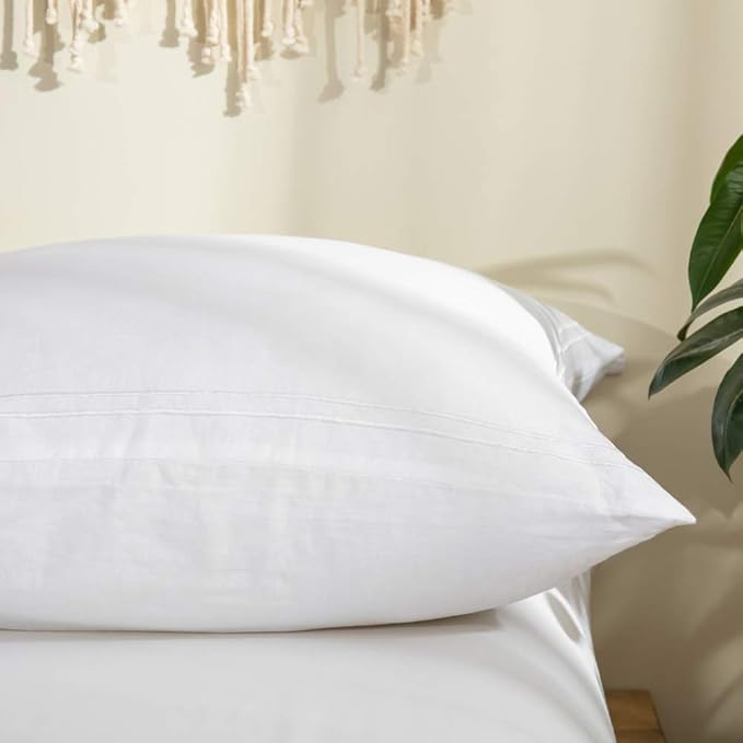 Simple&Opulence Body Pillow Cover 20" x 54",100% Pure Linen, Ultra Soft and Breathable, Body Pillowcase with Envelope Closure for Adults(White)