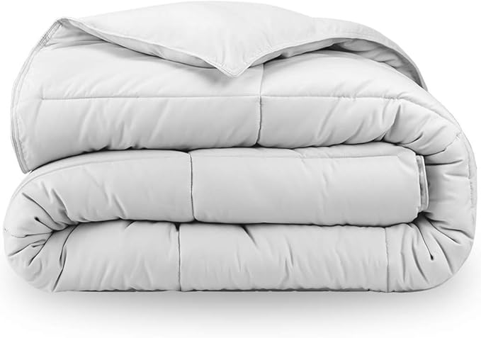 H&H Decor Luxurious & Super Soft 1 Piece Comforter 300 GSM & 4 Pcs Sheet Set 100% Egyptian Cotton 1000 Thread Count Pattern Solid (Twin XL, White,Solid)