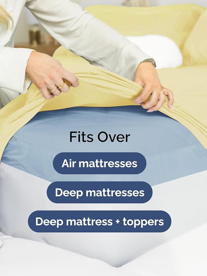 Extra Deep Twin XL Sheet Set - 4 Piece Breathable and Cooling Sheets - Hotel Luxury Bedding for Women, Men, Kids & Teens - Easy Secure Fit - Soft, Wrinkle Free and Comfy - Extra Deep Pockets - Yellow