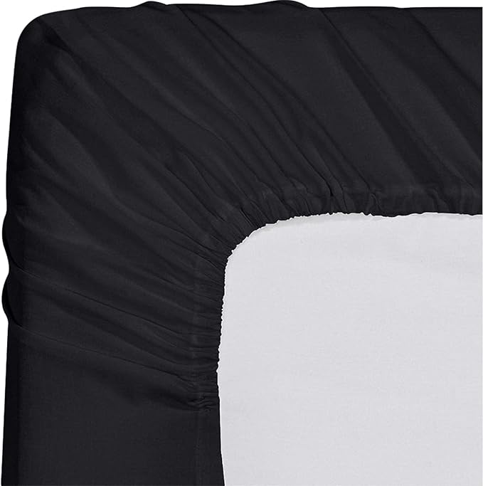 Utopia Bedding Queen Fitted Sheet - Bottom Sheet - Deep Pocket - Soft Microfiber - Shrinkage and Fade Resistant - Easy Care -1 Fitted Sheet Only (Black)