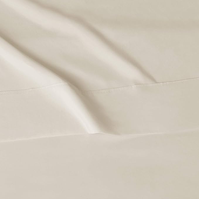 Amazon Basics Lightweight Super Soft Easy Care Wrinkle Free Microfiber 3 Piece Bed Sheet Set with 14-Inch Deep Pockets,Twin,Beige,Solid,Kids,Men & Women Bedding,(Pack of 4)