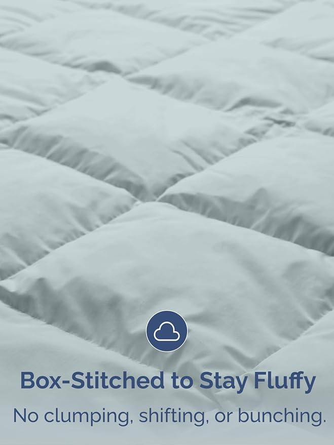 Full Size, Navy Blue/SkyBlue Alternative Down Comforter - Warm, Lightweight & Breathable Hotel Quality Bedding Set for Men, Women, Kids & Teens - All Season Cooling Microfiber Duvet Insert Comforter