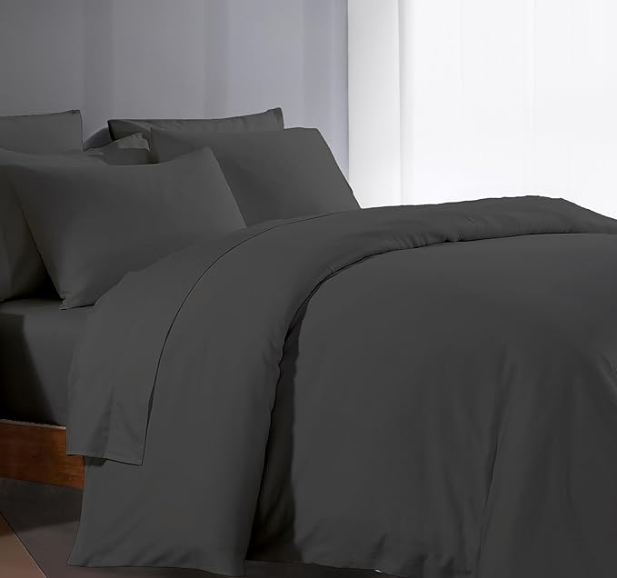 Comforter Cover King Size 1000 Thread Count 100% Egypitian Cotton 1 Duvet Cover & 2 Pillow Shams Long Staple Quilt Silky Soft, Breathable With Zipper -3 Piece All Season Set (Elephant Grey)