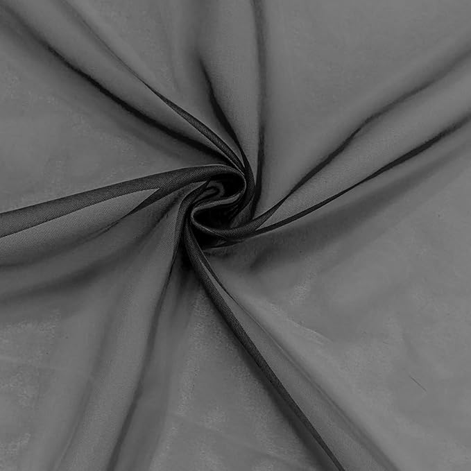 NAPEARL Ombre Window Scarf Valance, Romantic Gradient Voile Scarf Valance for Ceremony Backdrop, Wedding Arch, Kids Bedroom, Decorative Swag Curtain 144 Inches, Black