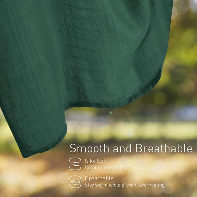 Newborn Baby Swaddle Blanket Unisex Swaddle Wrap Soft Silky Muslin Swaddle Blankets Neutral Receiving Blanket for Newborn Boys and Girls Large 47 x 47 inches(120x120cm) (Dark Green)