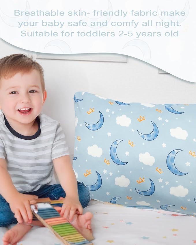 ALVABABY Toddler Pillowcases Stretchy Soft Kids Pillow Cover 2 Pack Fit 13"x 18" or 12"x16" Envelope for Girl Boy Sleepy Travel 2TPE24A