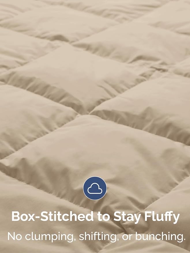 Queen Size, Cream Alternative Down Comforter - Warm, Lightweight & Breathable Hotel Quality Bedding Set for Men, Women, Kids & Teens - All Season Oversized Cooling Microfiber Duvet Insert Comforter