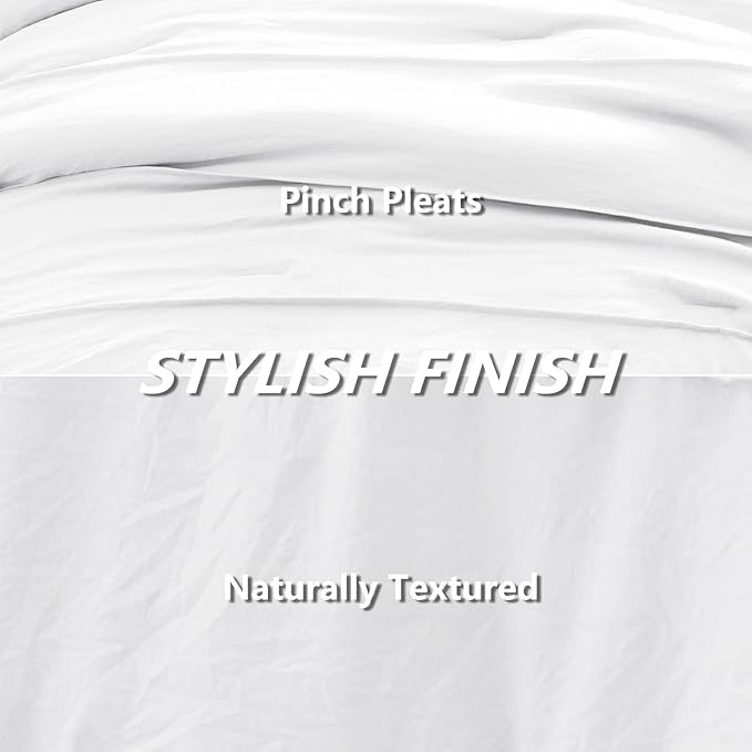 CozyLux Full Size Comforter Sets White, 7 Pieces Soft Pinch Pleat Bed in a Bag Full Comforter Set with Sheets, Boho Bed Set with Down Alternative Comforter, Sheets, Pillowcases & Shams