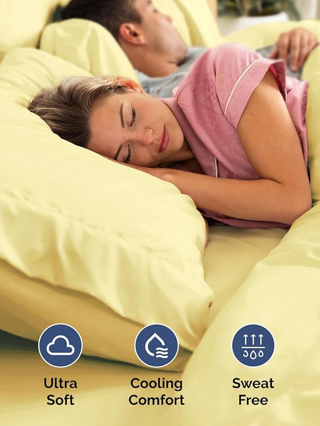Extra Deep Twin Sheet Set - 4 Piece Breathable and Cooling Sheets - Hotel Luxury Bedding for Women, Men, Kids & Teens - Easy & Secure Fit - Soft, Wrinkle Free and Comfy - Extra Deep Pockets - Yellow