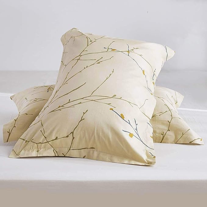 OAITE Duvet Cover Set,100% Cotton Comforter Cover with Floral Pattern Duvet Cover Set,Soft Bedding Set Includes with 3 Piece (2 Pillow Shams,1 Duvet Cover)
