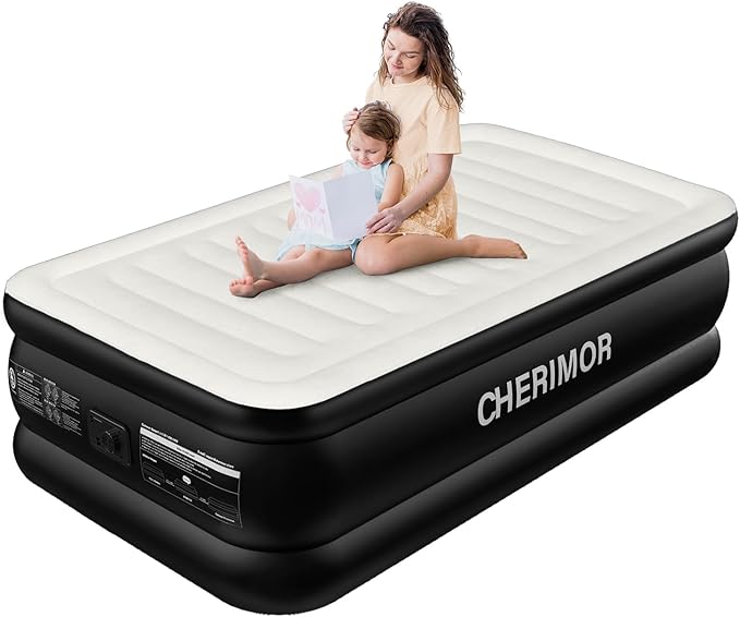 Twin XL Air Mattress with Built in Pump, Upgraded 80" Extra Long Twin Size Air Mattress, Multi-Layer Leakproof & Support 500 lbs, 2-Min Fast Inflation, Blow Up Bed for Home Camping Guests