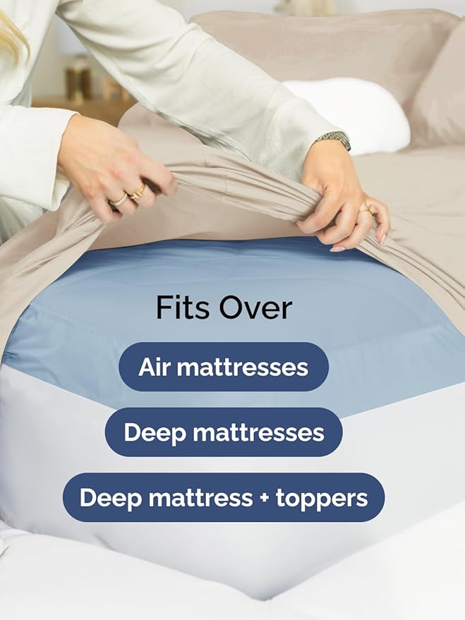 Extra Deep Full Sheet Set - 6 Piece Breathable and Cooling Sheets - Hotel Luxury Bedding for Women, Men, Kids & Teens - Easy & Secure Fit - Soft, Wrinkle Free and Comfy - Extra Deep Pockets - Wheat
