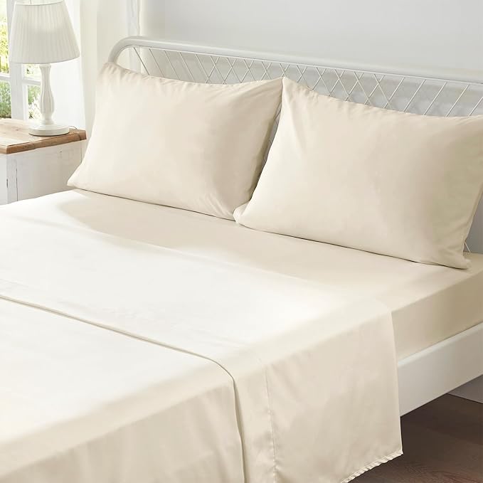 Zzlpp Queen Comforter Set 7 Pieces, Cream Tufted Bed in a Bag with Comforter and Sheets, All Season Boho Bedding Sets with 1 Comforter, 2 Pillow Shams, 2 Pillowcases, 1 Flat Sheet, 1 Fitted Sheet