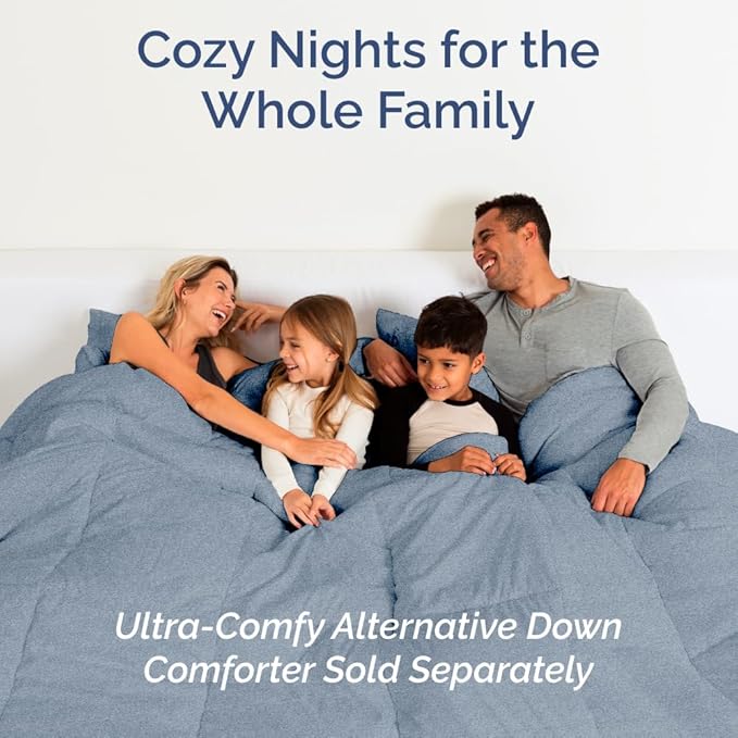 Full XL Size 4 Piece Sheet Set - Comfy Breathable & Cooling Bed Sheets Set - Hotel Luxury Bedding for Women, Men, Kids, Teens, Boys & Girls - Deep Pockets & Wrinkle Free - Oeko-Tex - Heathered Blue