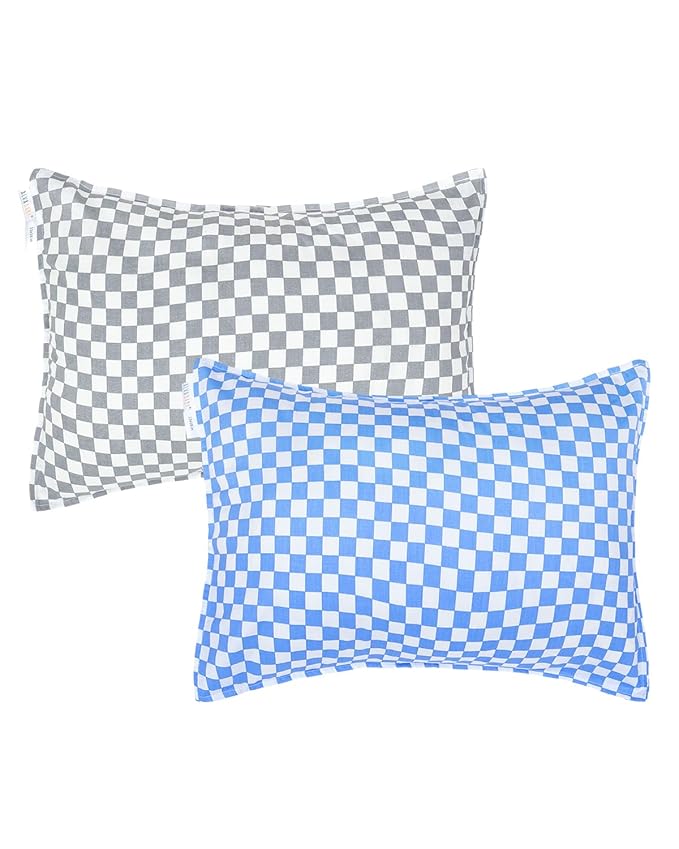 ALVABABY Toddler Pillowcases 2 Pack Organic Cotton Kids Pillow Cover Fit 13"x 18" or 12"x28" Envelope for Girl Boy Sleepy Travel 2TPW34A