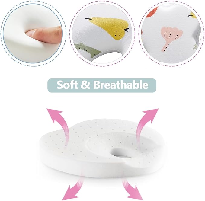 New Memory Foam Soft and Cozy Pillow Head Neck Support Pillow for Car Seat Breathable Bedding Set Carrot