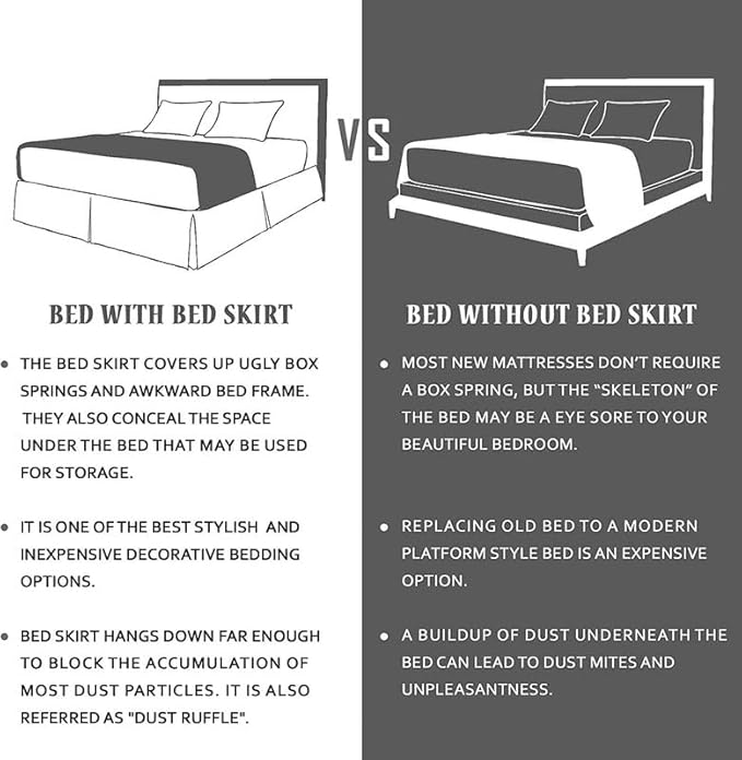 Split Corner Bed Skirt 18 Inch Drop Twin Size 100% Egyptian Cotton Wrinkle and Fade Resistant Twin Size, Black Solid