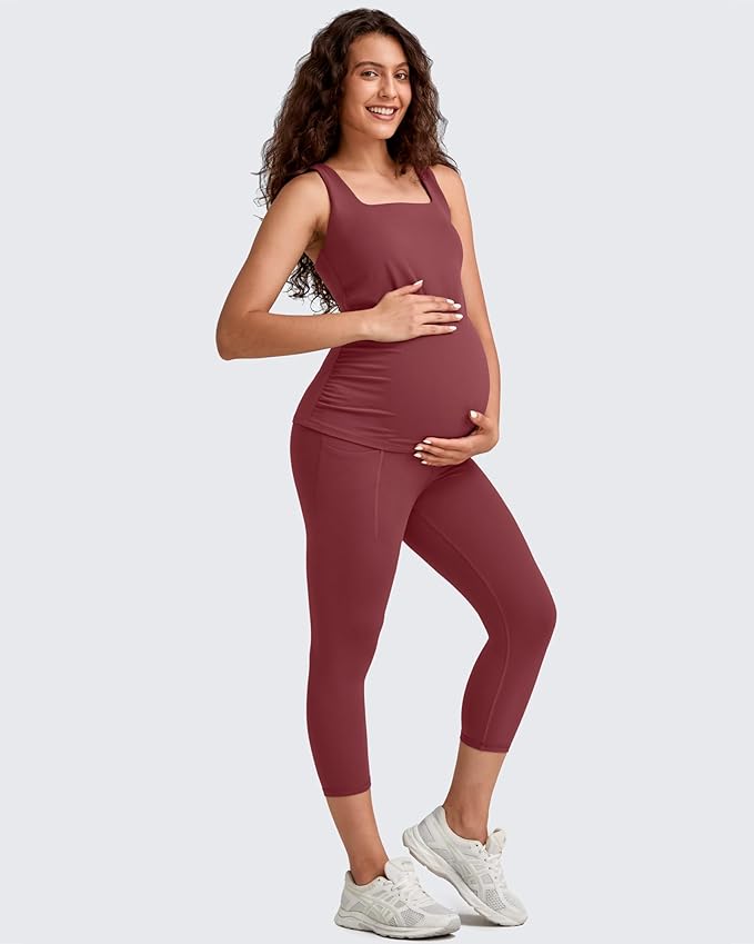 G4Free BareFeel Maternity Leggings with Pockets Over The Belly Stretchy Workout Yoga Pregnancy Pants