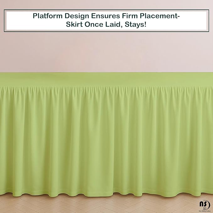 Premium Microfiber Full Ruffled Bed Skirt, 18” Drop with Split Corners, Soft Wrinkle Free Bedskirt with Platform, Solid Sage Dust Ruffle for 54" x 75" Mattress