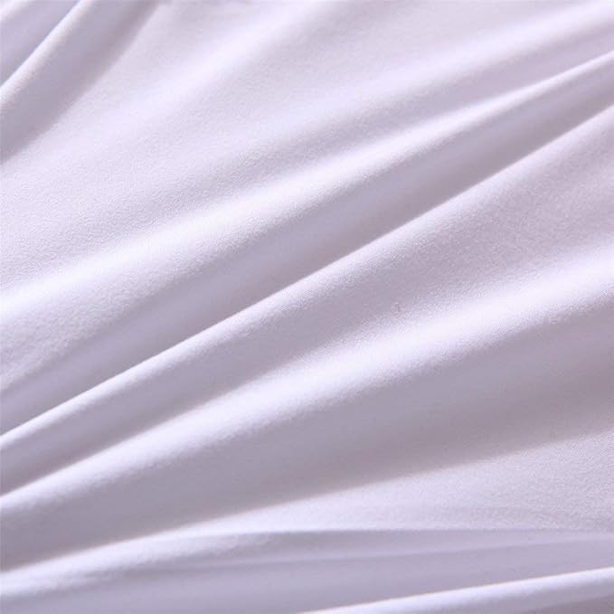 Feelyou Pinch Pleated Duvet Cover Set Twin White Pintuck Tufted Bedding Set Soft Microfiber Polyester Solid Geometric Comforter Cover with 1 Pillow Shams, 2 Pieces