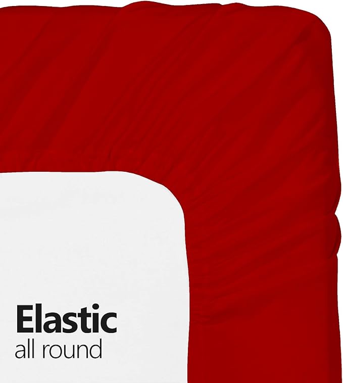 Full XL 100% Microfiber Double Brushed Sheet Set - Extra-Soft, Breathable & Wrinkle-Free - 15" Deep Pockets, 54" x 80" - Ideal for Extra Long Full Beds - 4PC Set (Full XL, Red)
