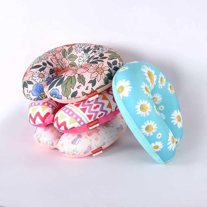 Bookishbunny U Shaped Micro Beads Microbead Neck Head Support Travel Pillow, 12"x12"x4" (Cat)