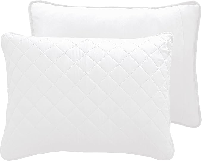 Easy-Going King Size Reversible Quilt Set with 1 Quilt and 2 Pillow Shams, Soft Bed Quilt Cover, Water Resistant Lightweight Microfiber Bedspread, Stain Resistant, White/White