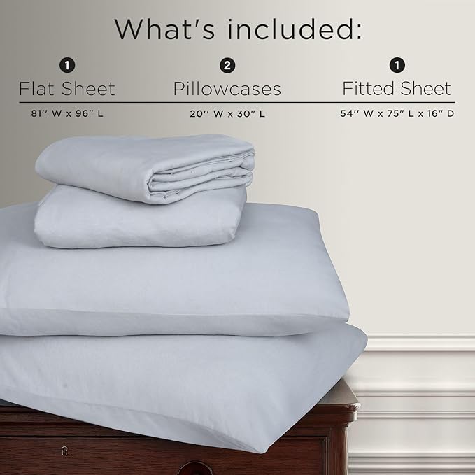 Briarwood Home® Flannel Sheet Set, 100% Organic Cotton, Six-Fold Brushed, Super Soft, Warm, Cozy, Deep Pocket Bedding with NanoTech Infuse for Added Durability and Lasting Comfort (Smoke Grey, Full)