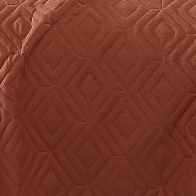 WRENSONGE King Size Quilt-3 Pieces Geometric Autumn Leaf Bedspreads King Quilt Bedding Set for All Seasons, Soft Summer Coverlet with 2 Pillow Shams Suitable for Bed, Quilted Blanket