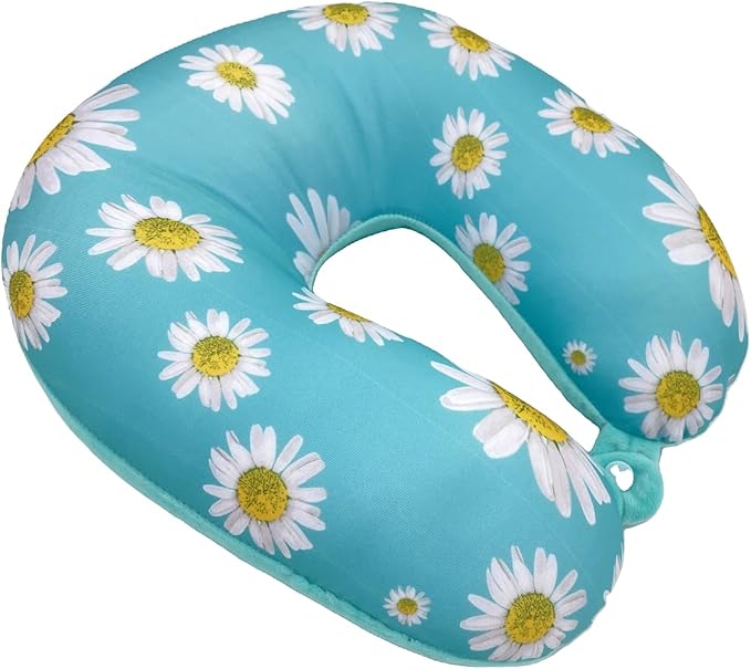 Bookishbunny U Shaped Micro Beads Microbead Neck Head Support Travel Pillow, 12"x12"x4" (DaisyTeal)