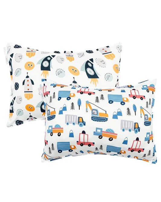 ALVABABY Toddler Pillowcases Stretchy Soft Kids Pillow Cover 2 Pack Fit 13"x 18" or 12"x16" Envelope for Girl Boy Sleepy Travel 2TPE22A