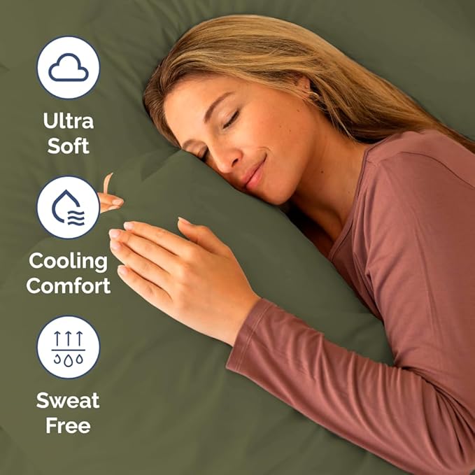 Short Queen RV Size 4 Piece Sheet Set - Comfy Breathable & Cooling Bed Sheets Set - Hotel Luxury Bedding for Women, Men, Kids, Teens, Boys & Girls - Deep Pockets & Ultra-Soft - Oeko-Tex - Sage Green