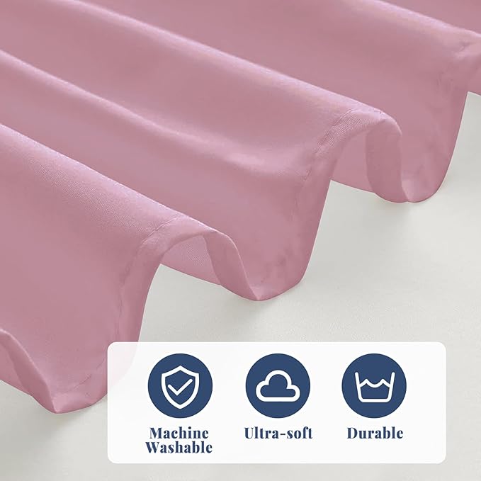 King Bed Skirt, Elastic Wrap Around Bed Skirt King Size, Bed Skirts for Adjustable Bed, Easy Fit with 18" Drop Length Tailored Drop Dust Ruffle (Pink)