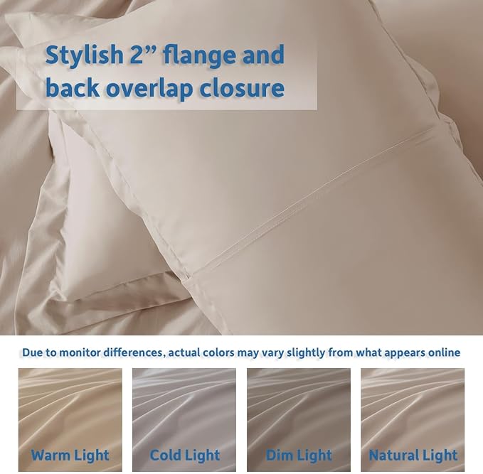 Nestl Twin Duvet Cover Set with Comforter Insert - Linen 3 Piece 68x90 Duvet Cover & 1 Pillow Sham with White Quilted Down Alternative Comforter, Ultra Soft, All Season