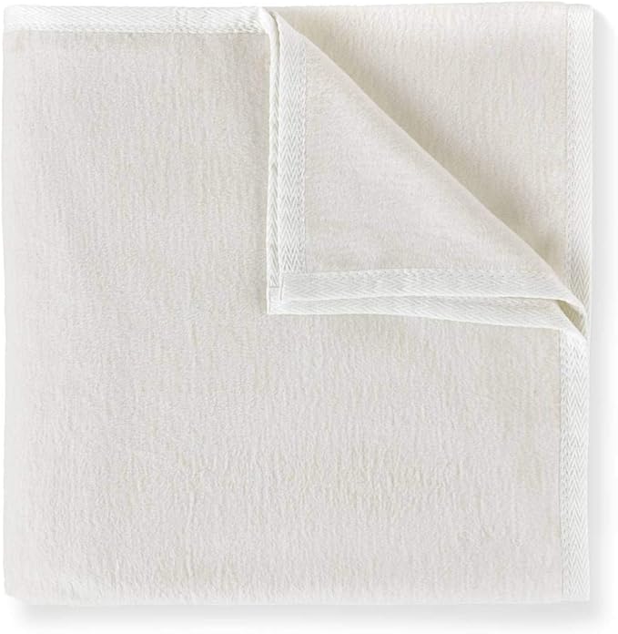 Peacock Alley All Seasons Luxury Cotton Blanket – 100% Long Staple Cozy Cotton Blanket for Sofa, Bed, and Crib - Twin/Twin XL, Natural