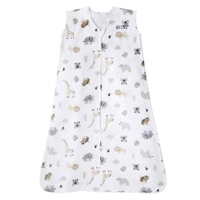 HALO SleepSack, 100% Cotton Wearable Blanket, Swaddle Transition Sleeping Bag, TOG 0.5, Animal Paint, Large, 12-18 Months