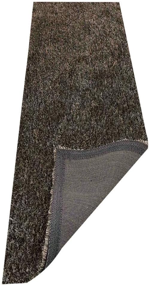 Hand Tufted SHAG Polyester ECO-Friendly Area Rugs - 2'6''x10', Runner, Gray White, Solid Plain Design, High Pile Thick Handmade Anti Skid Rugs for Living Room, Bed Room K00111