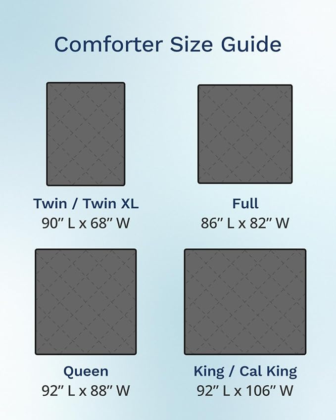 ViscoSoft Black/Gray Down Alternative Quilted Comforter King/Cal King - Cooling Breathable Premium Oversized Soft Reversible Microfiber Duvet Insert