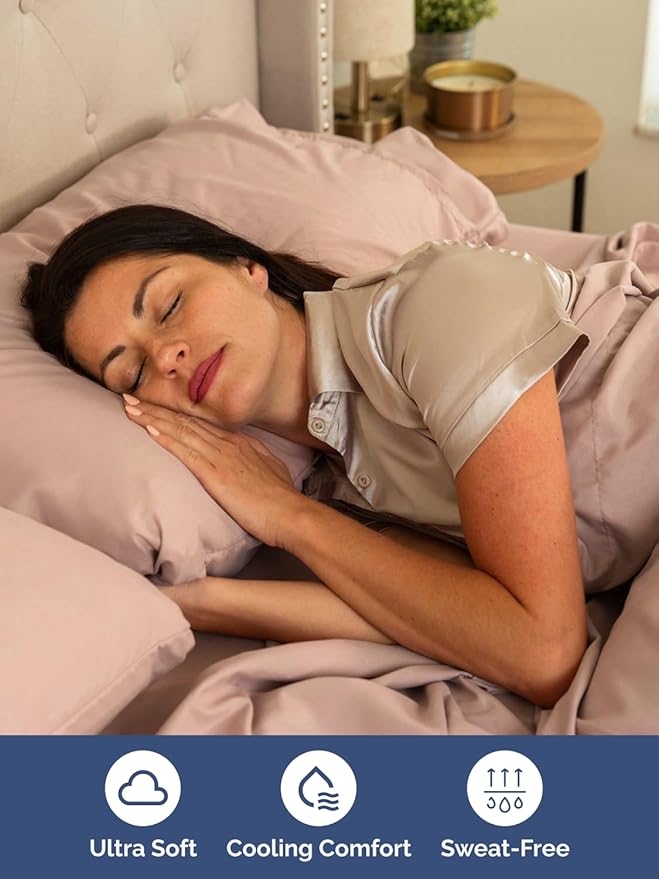 Extra Deep Twin XL Sheet Set - 4 Piece Breathable and Cooling Sheets - Hotel Luxury Bedding for Women, Men, Kids & Teens - Easy & Secure Fit - Soft, Wrinkle Free and Comfy - Extra Deep Pockets - Mauve
