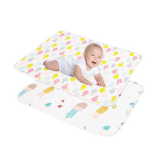 Baby Portable Diaper Changing Pad,Waterproof Changing Mat,Soft Comfortable,Foldable Travel Pad,Toddler Essentials Must Haves,Newborn Shower Gifts(Sea 20 * 27 inch-2pack)