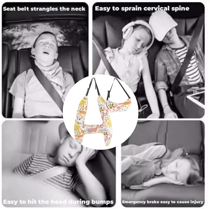 H-Shaped Car Travel Pillow Headrest Set for Kids & Adult-Adjustable Car Seat Pillow, Soft Ergonomic Neck Head Support Sleeping Cushion for Long Distance Travel