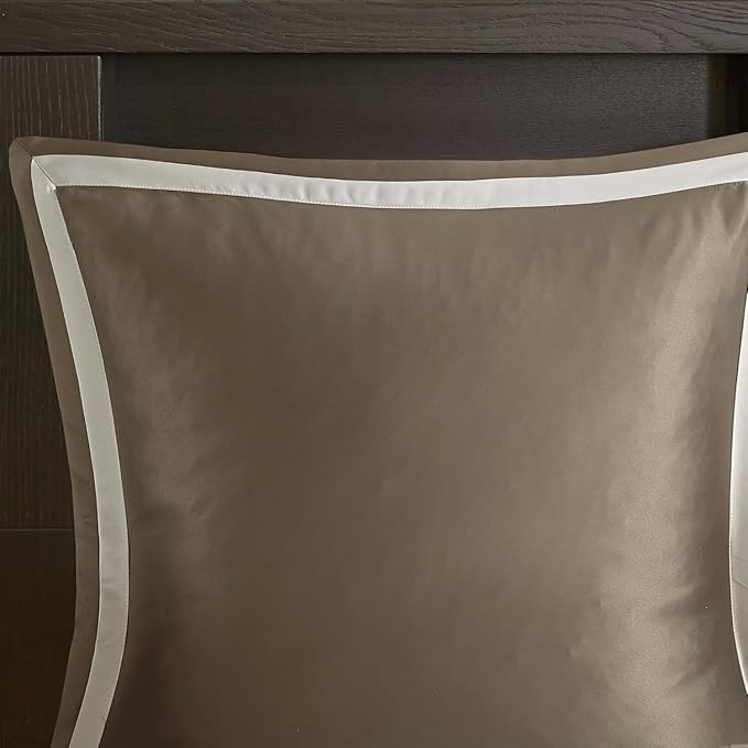 Madison Park Odette Cozy Comforter Set Jacquard Damask Medallion Design - Modern All Season, Down Alternative Bedding, Shams, Decorative Pillow, King(104 in x 92 in), Tan 8 Piece
